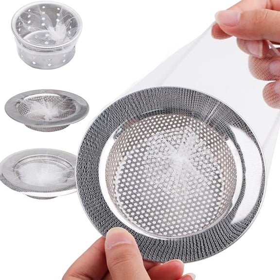 300 PCS Kitchen Sink Strainer Mesh Bag,Disposable Sink Strainers with Holder Case - Universal Fit for Kitchen Bath Tub Drain, Hair Catcher & Anti Clog