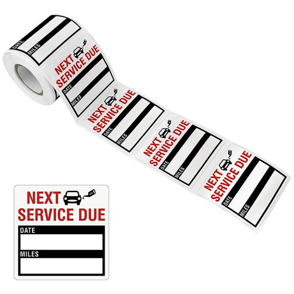300 PCS Oil Change Stickers Maintenance Next Service Due Sticker Labels 2x2 Inch Stickers for Cars for