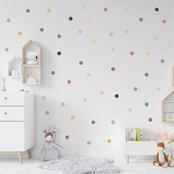300 PCS Removable Boho Polka Dot Wall Decals 10 Sheets Matte Vinyl Peel & Stick Circle Stickers, 1.6 Inch Dots in Earthy Morandi Tones for Girls Bedroom, Nursery, Classroom & Apartment Wall Art
