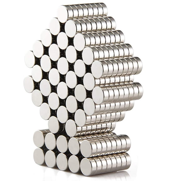 300 PCS Small Refrigeor Magnets, Premium Brushed Nickel Silver Fridge Magnets for Whiteboard, DIY Crafts, Strong Hold No , Resistant, 6x2 mm