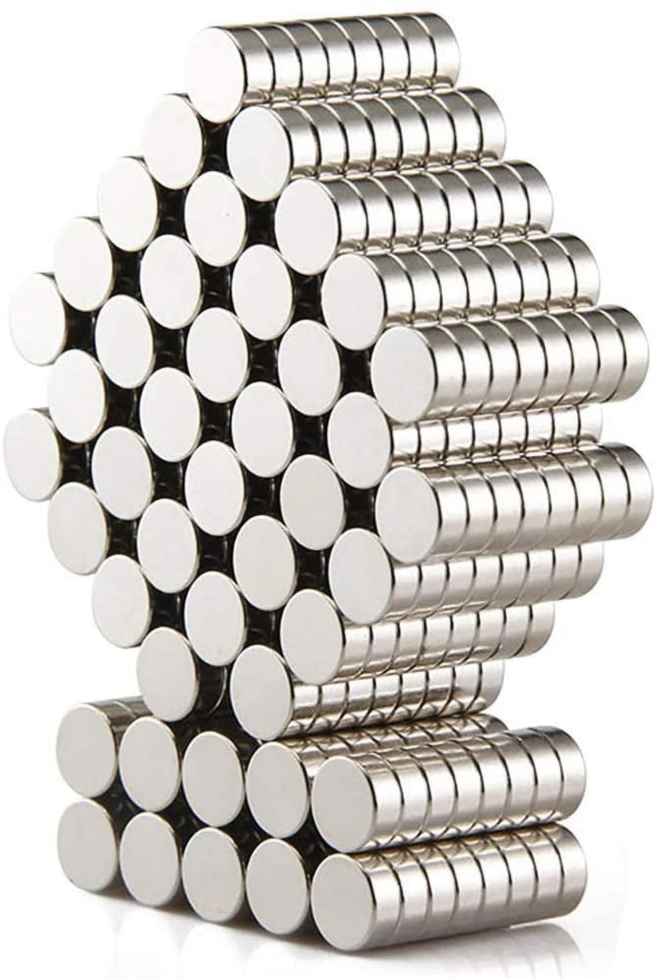 300 PCS Small Refrigerator Premium Brushed Nickel Fridge, Office Magnets, 6x2 mm