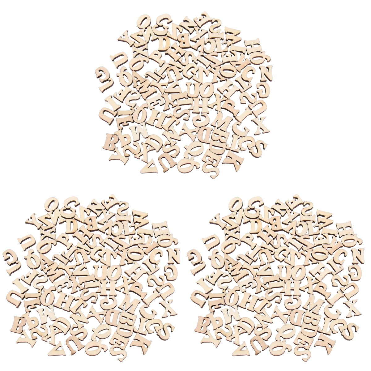 300 PCS Unfinished Wooden Capital Letters Alphabet Wood Cutout Discs ...