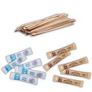 300 Pack   100 SilverSpoon White Sugar Sachets, 100 Billington's Brown Sugar Sachets, 100 Wooden Coffee Stirrers | Individually Wrapped Sugar Sticks & Stirrers Set | Espresso Yourself