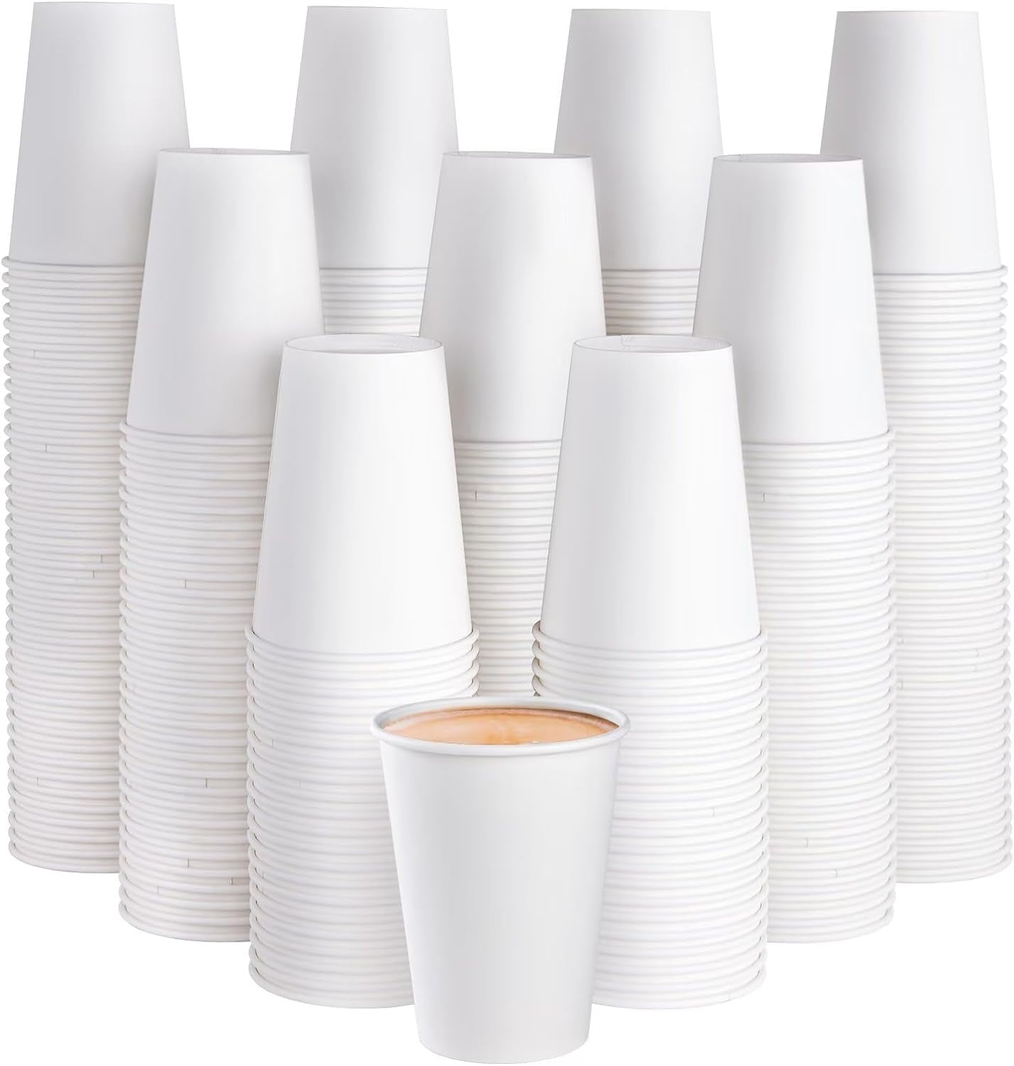 300 Pack 12 oz Disposable Paper Coffee Cup, Hot/Cold Beverage Drinking ...