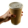 thumbnail image 1 of [300 Pack] 16oz Disposable RippIe Paper Hot Coffee Cups with White Flat Lids - Double Walled Insulated Disposable Hot Tea Cups - Bio Degradable, Eco Friendly, Beverage, To Go, Large Coffee Cups, 1 of 3