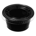 thumbnail image 1 of [300 Pack] 2 Oz Leak Proof Black Plastic Condiment Souffle Containers with Lids - Plastic Black Portion Cup with Plastic Lid Perfect for Sauces, Samples, Slime, Jello Shot, Food Storage, 1 of 8