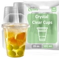 thumbnail image 1 of [300 Pack] 20oz Cups | Iced Coffee Go Cups and Dome Lids | Cold Smoothie | Plastic Cups with Dome Lids | Clear Plastic Disposable Pet Cup | Ideal for Coffee, Parfait, Juice, Soda, Cocktail, Party Cups, 1 of 10