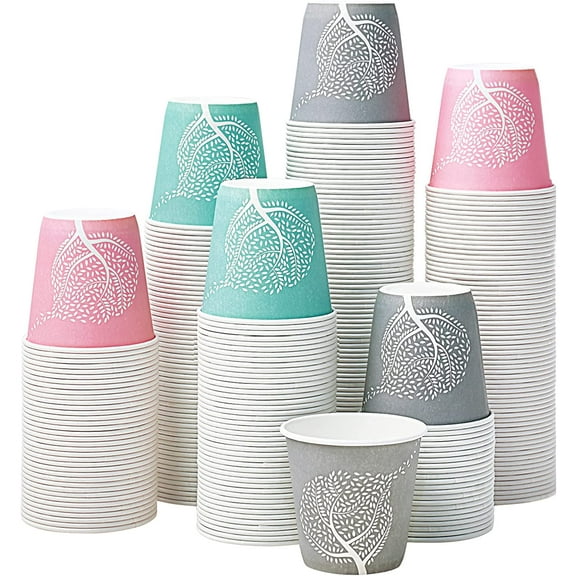 300 Pack 3 oz Disposable Bathroom Cups, Colorful Disposable Mouthwash Cups, Small Disposable Cups, Mini Paper Cups for Parties, Picnics, Barbecues, Travel and Events
