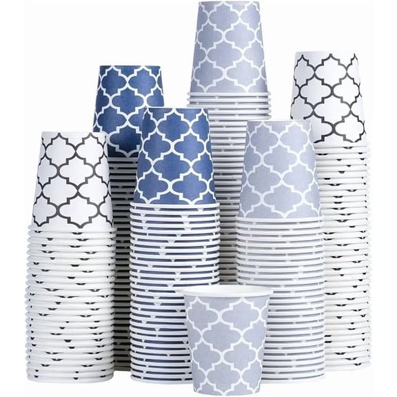 [300 Pack] 3 oz Paper Cups Small Mouthwash Cups 3 OZ Mini Disposable Bathroom Cups Paper Cups 3 Ounce for Bathroom Supermarket Birthday Party Travel Events Picnic BBQ