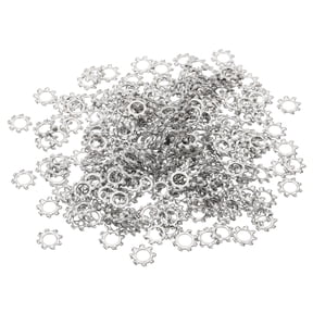 300 Pack 304 Stainless Steel External Tooth Lock Washers, M5 Star Locking Washers for Screw Bolt Mechanical Equipment Fasteners, Silver
