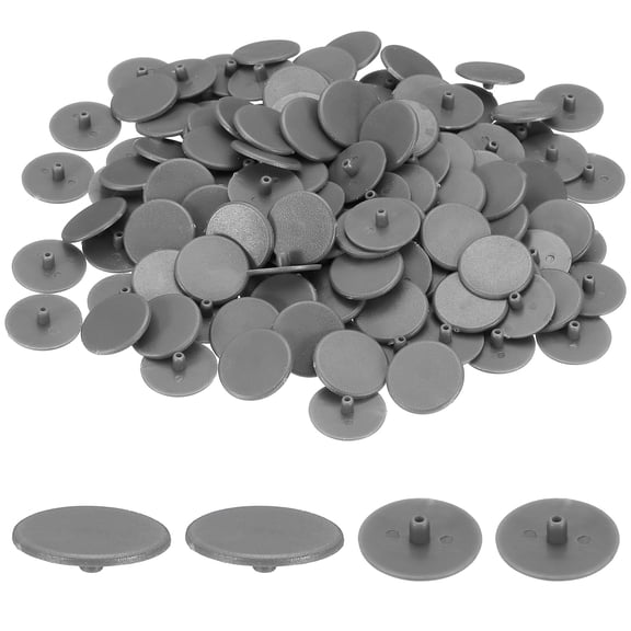 300 Pack 3x17.5mm Plastic Hole Plugs, Round Screw Cap Cover, Panel Drill Hole Plugs for Furniture Cabinet Cupboard Shelves Fencing Post Pipe Insert End Caps, Dark Gray