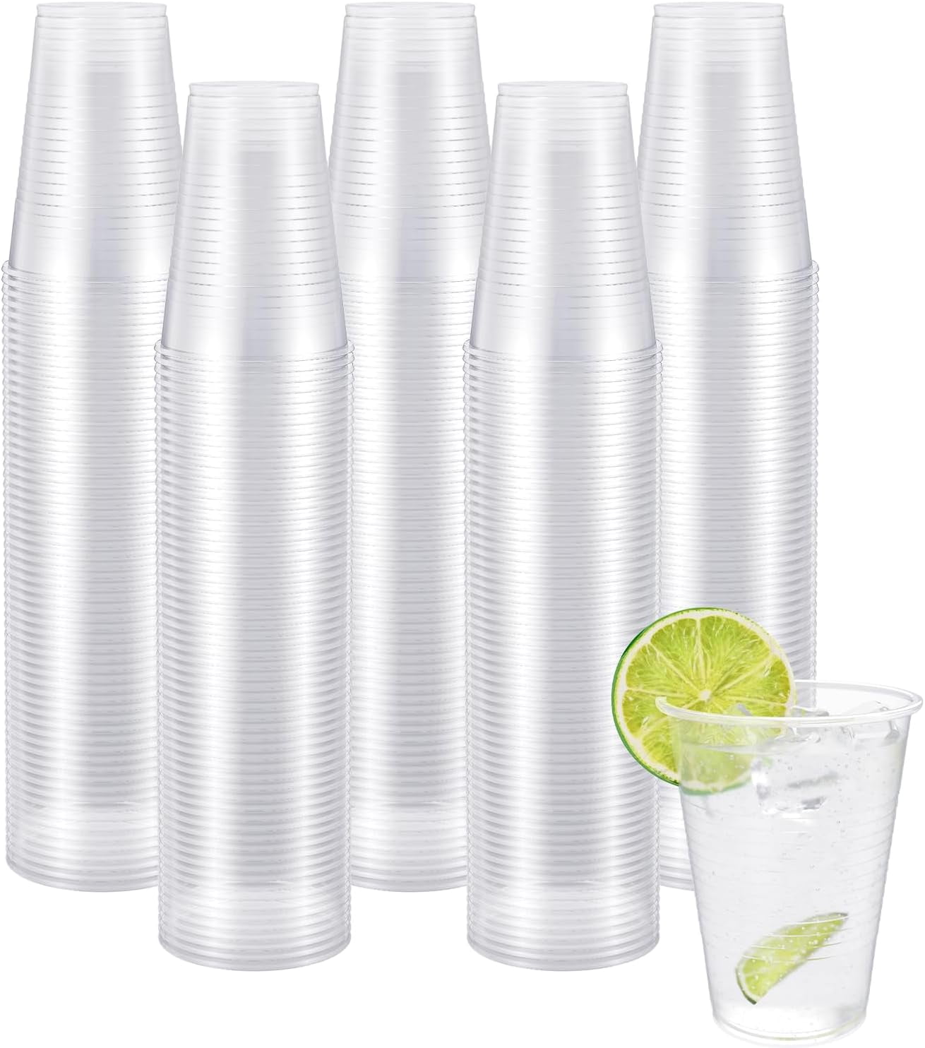300 Pack 9 oz Clear Plastic Cups,9 Ounce Cold Party Disposable Cups ...