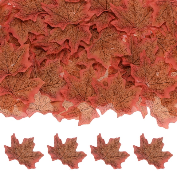 300-Pack Artificial Maple Leaves, Fake Fall Leaves Faux Autumn Leaves for Thanksgiving/Wedding/Party[8cm, Fall Red]
