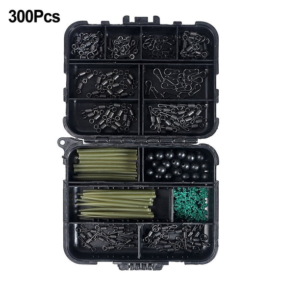 Bass Fishig Rigs 300 Pack Carp Fishing Tackle Kit with Weights Clips Hooks Swivels Snaps ...