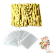 300 Pack Cello Treat Bags Perfect for Lollipop Candy Cake Pop Chocolate Cookie Wrapping Buffet - 10*15