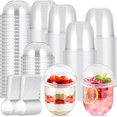 300 Pack Clear Plastic Dessert Cups with Lids and Spoons Perfect for
