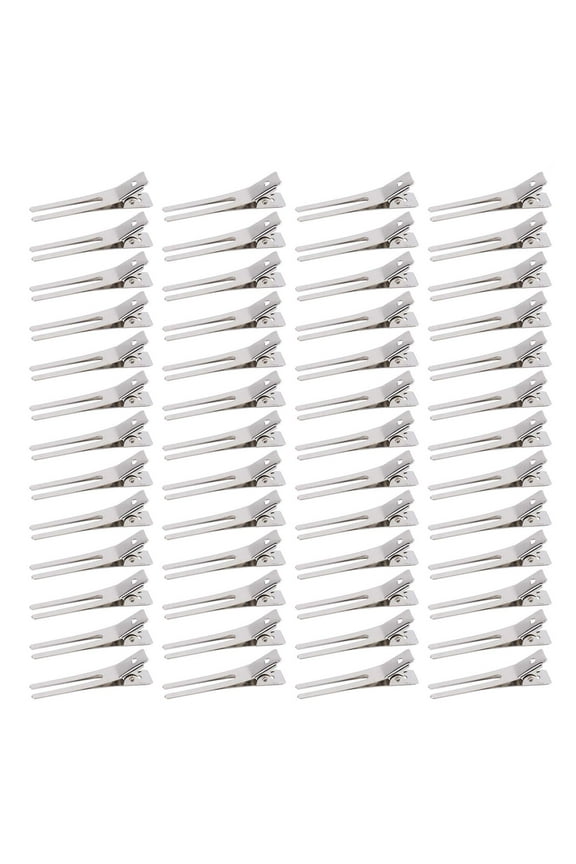300 Pack Double Prong Clips, Hairdressing Curl Setting Section Hair Clips, 1.8'' Metal Clips for Hair Salon, Barber, DIY, Styling