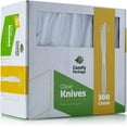 [300 Pack] Heavyweight Disposable Clear Plastic Knives