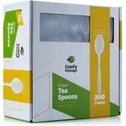 [300 Pack] Heavyweight Disposable Clear Plastic Tea Spoons