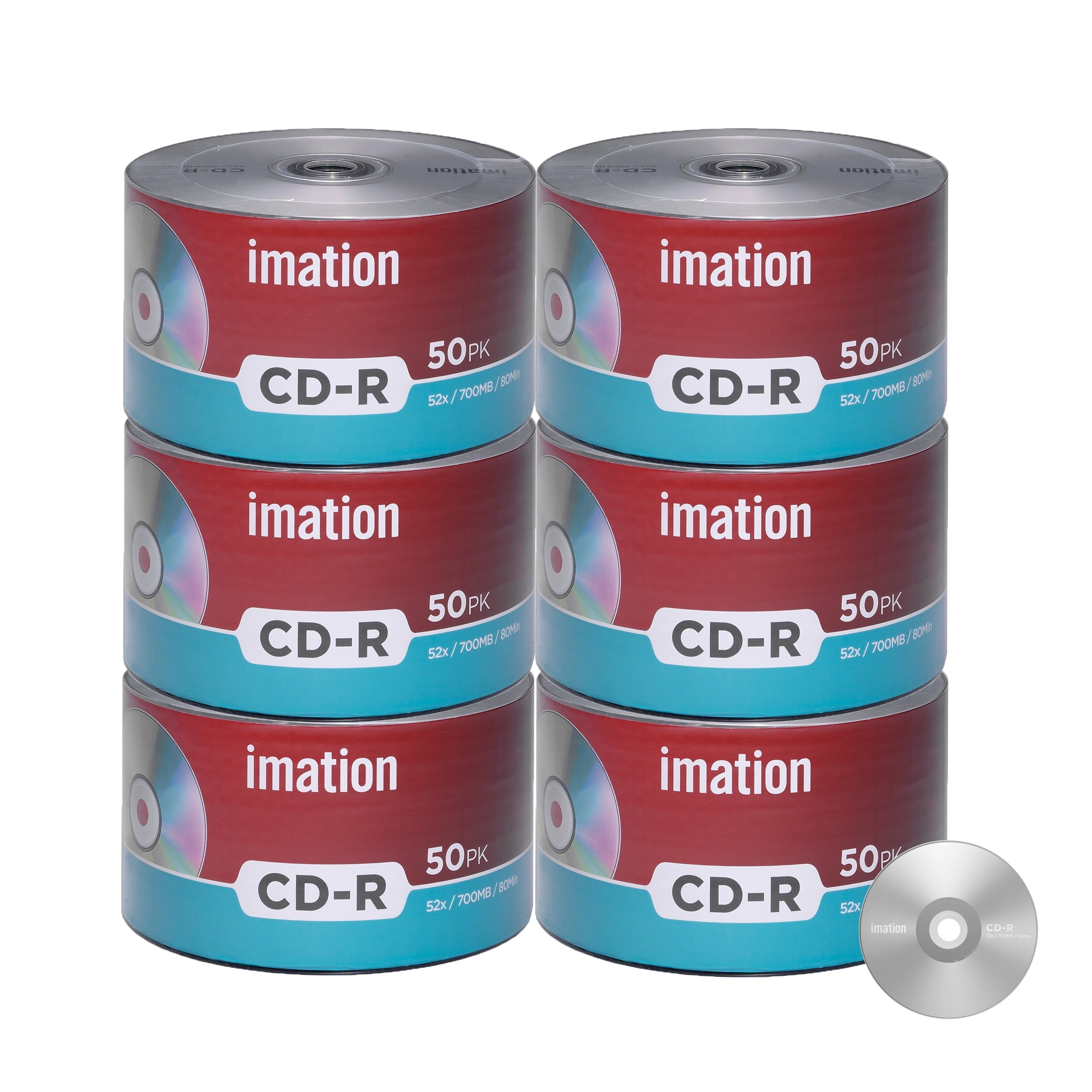 300 Pack Imation CD-R 52X 700MB/80Min Branded Logo Blank Media ...