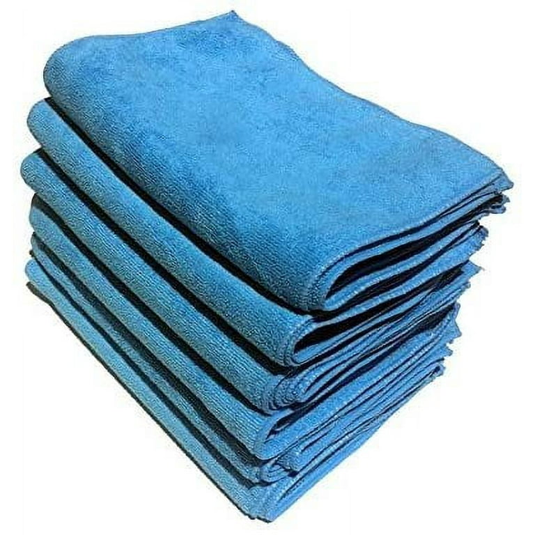 Basics Microfiber Cleaning Cloths, Non-Abrasive, Reusable and  Washable, Pack of 24, Blue/White/Yellow, 16 x 12