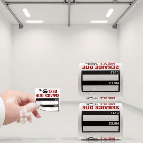 300 Pack Oil Change Reminder Stickers Clear Window 2x2 Inch Service Interval Tracking Stickers for Windshield