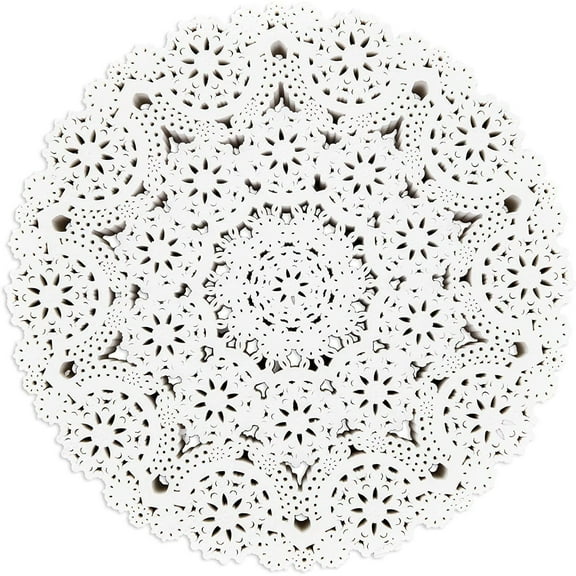 300 Pack Round Paper Doilies, 10 inches Round Medallions Lace Placemats for Crafts & Wedding