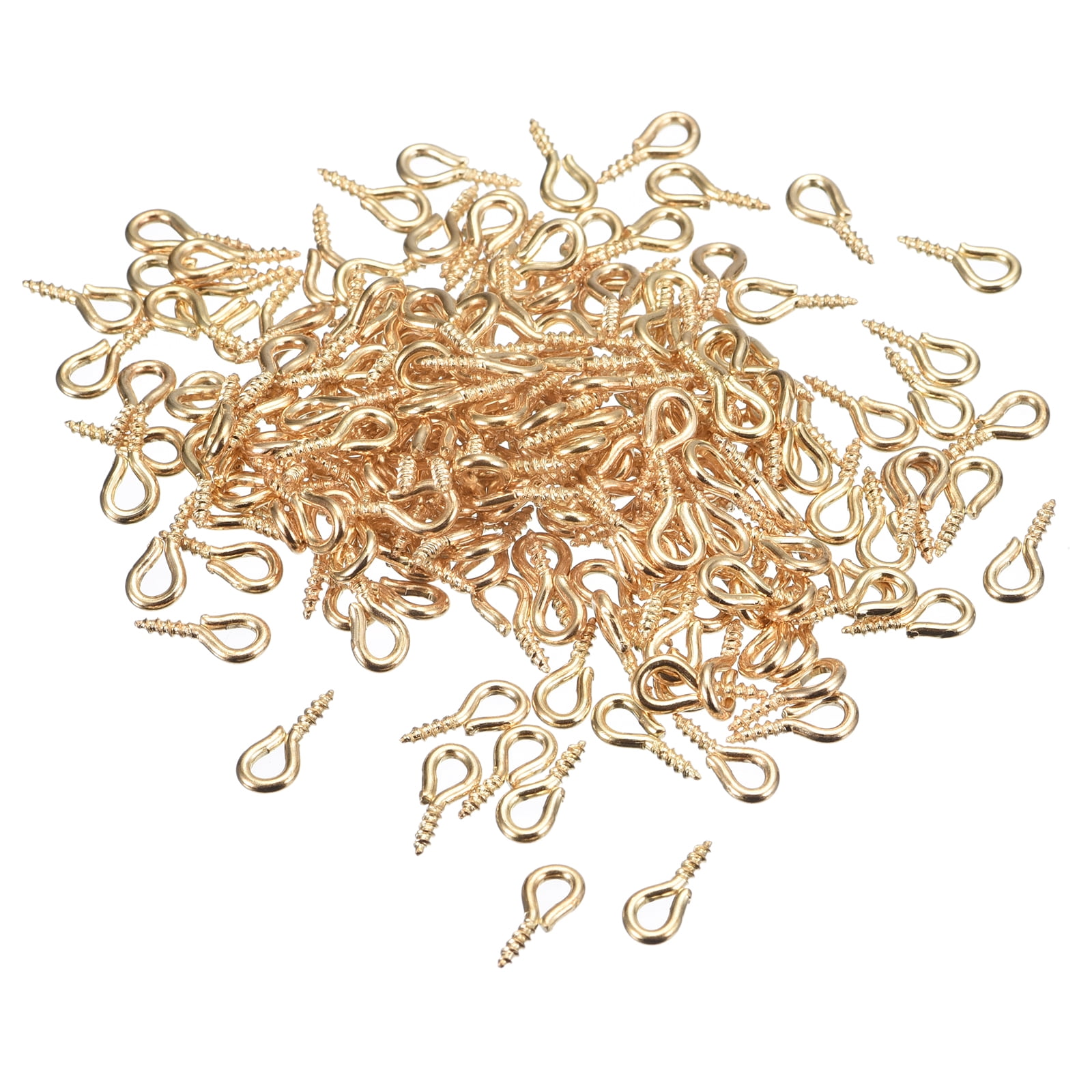 300 Pack Small Screw Eye Hooks Mini Eyelets Screws, 4.5x10x1.2mm, Light
