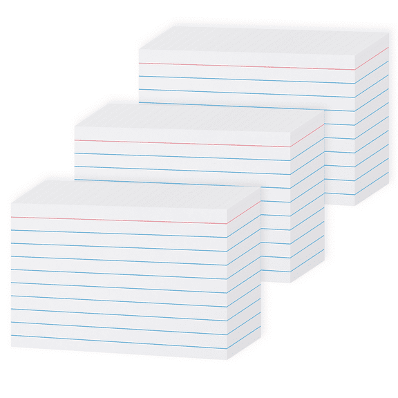 300 Pack White Index Cards 3x5 - Goefun 90LB Lined Note Cards 3 x 5 Ruled Flash Cards for Studying, Note Taking and To Do List