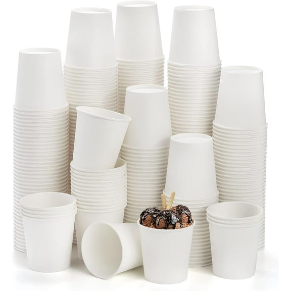 300 Pack White Paper Coffee Cups 6oz Disposable Paper Cup for Water, Juice, Coffee or Tea
