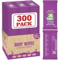 thumbnail image 1 of 300 Pack  Wipes Individually Wrapped(8" x 9.5"),Shower Wipes for Adults Bathing No Rinse,Personal Cleansing Wipes for Travel Gym,Bulk Deodorant for Homeless, 1 of 6