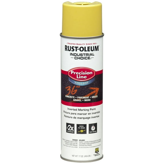 300-Pack of 17 oz Rust-Oleum Brands 203034 High Visibility Yellow Industrial Choice Precision Line Inverted Marking Paint, Water-Based