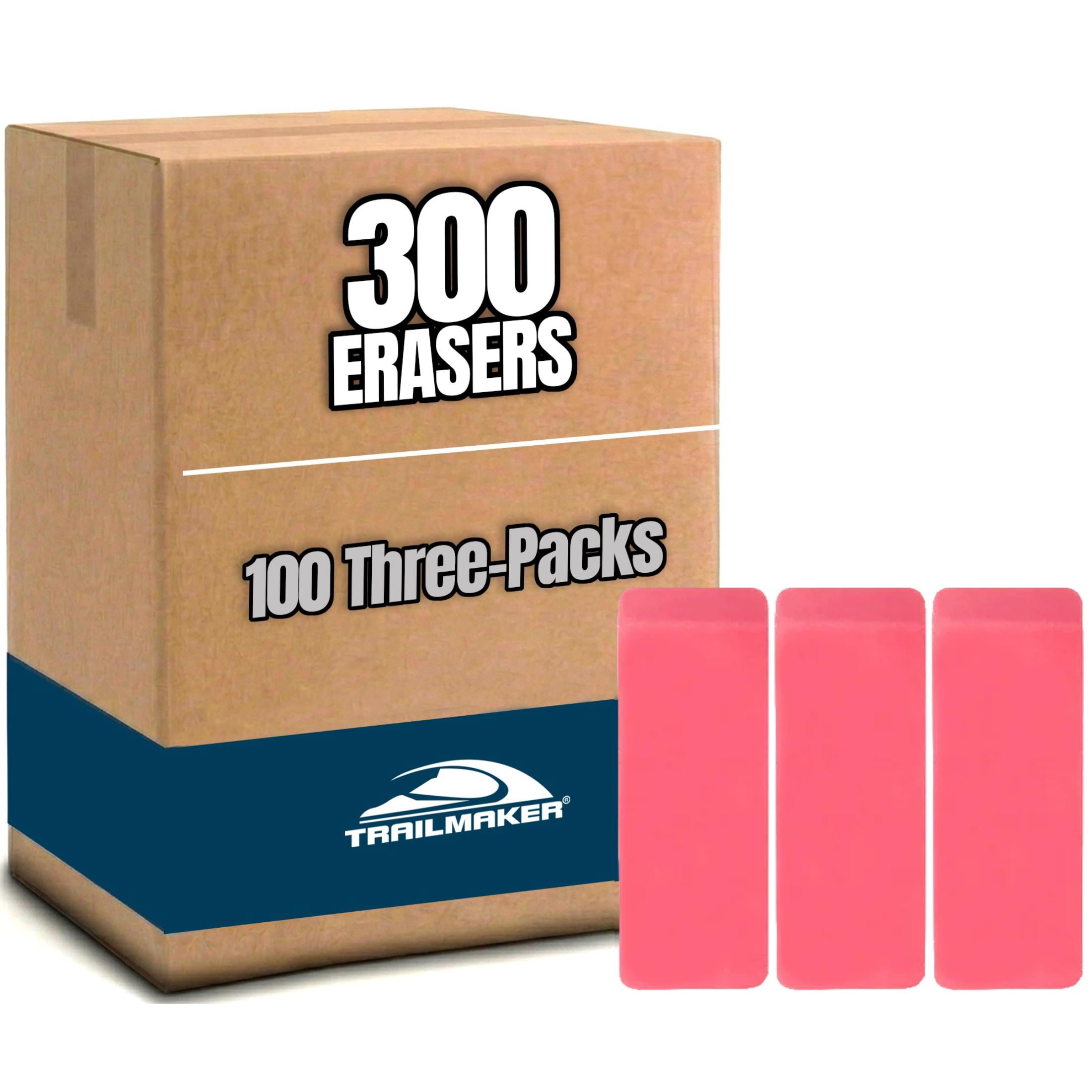 100 pack 3 Large Latex Free Pink Erasers for Writing, Note taking300 Erasers Total