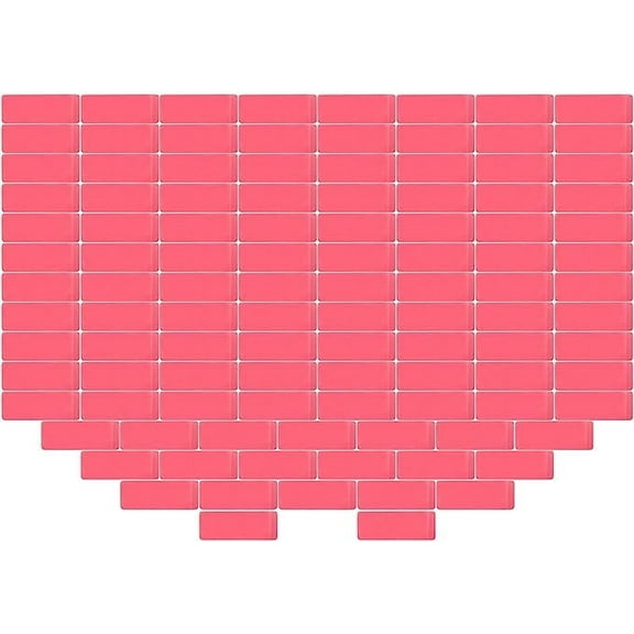 100 Pack of 3 Large Latex Free Pink Erasers for 300 Erasers Total