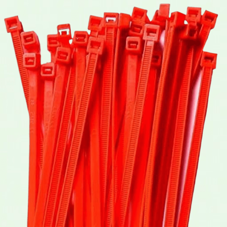 300mm x 4.8mm Red Cable Ties Pack of 300, Heavy Duty Nylon Zip Ties