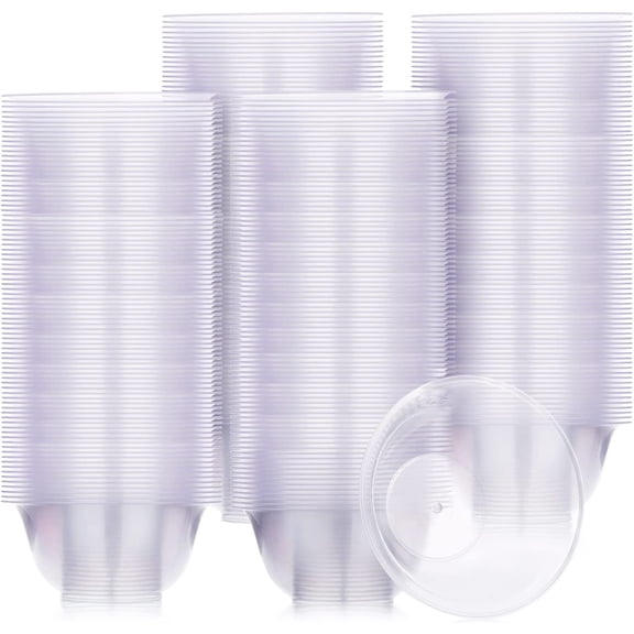300 Pack 8.5 oz Clear Plastic Bowls, Disposable Party Serving Containers for Candy Soup Dessert Salsa Ice Cream Popcorn Chips, Wedding Event Bulk Supplies
