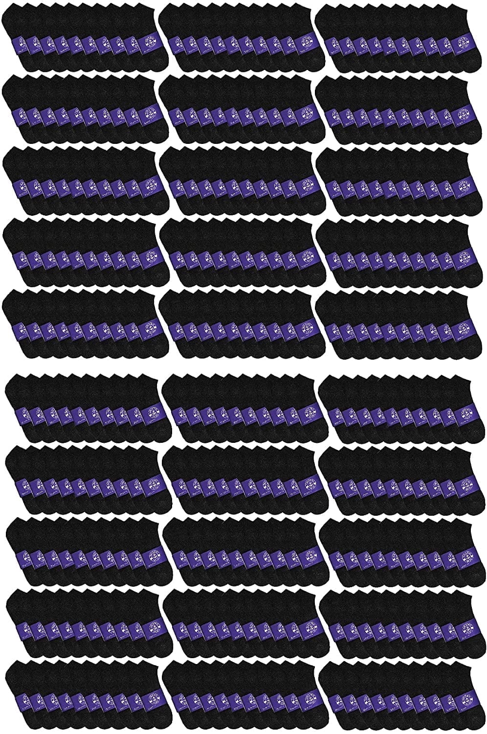 300 Pairs Mens & Womens Low Cut Ankle Socks, Cotton, Cheapest Ankle Sock, Donation Homeless, Lightweight Bulk Case Wholesale (300 Pairs Mens Black)