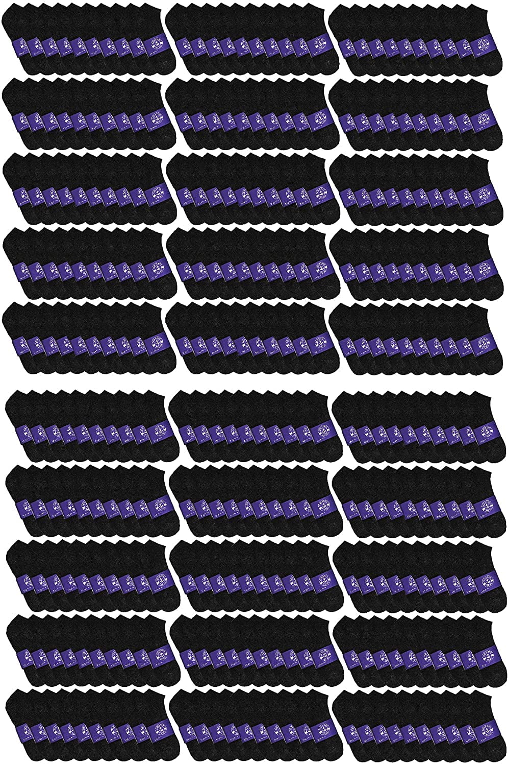300 Pairs Mens & Womens Low Cut Ankle Socks, Cotton, Cheapest Ankle Sock, Donation Homeless, Lightweight Bulk Case Wholesale (300 Pairs Mens Black)