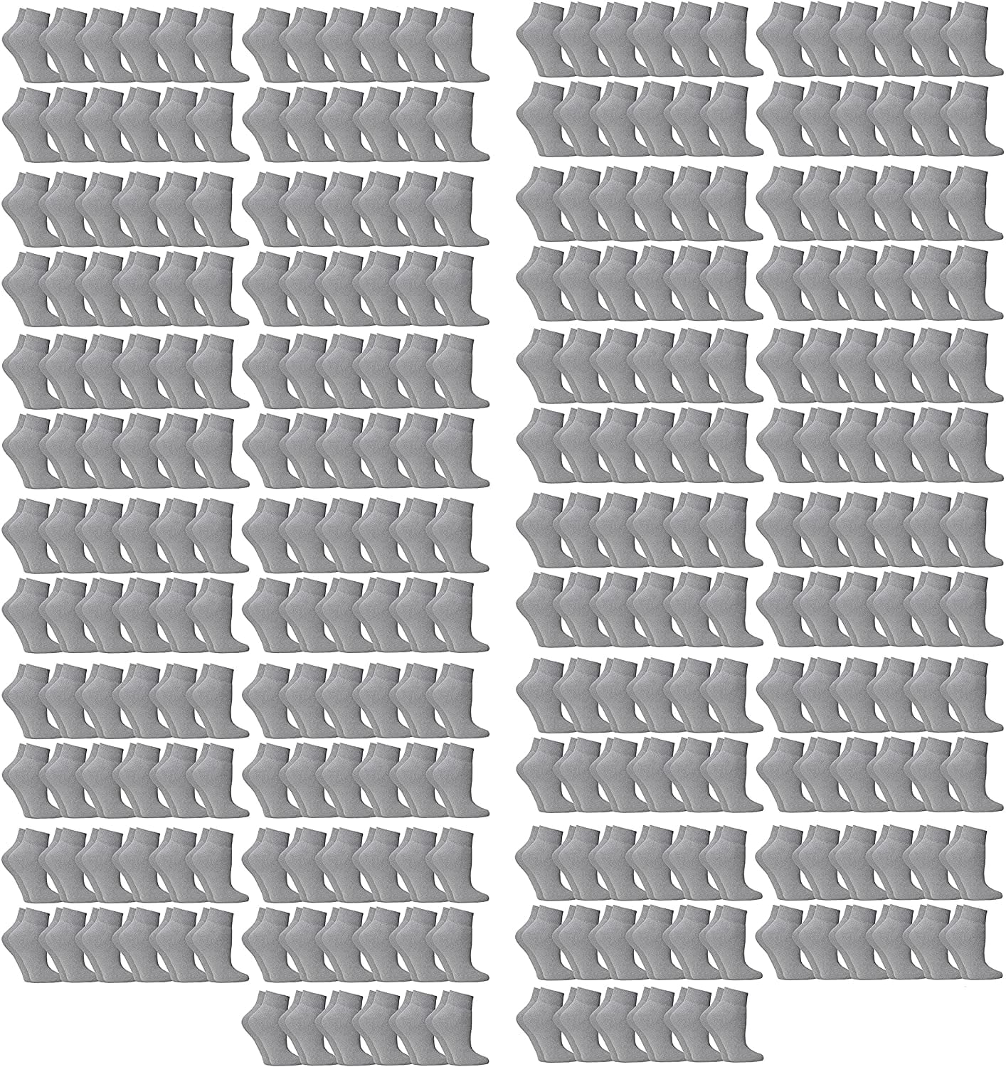 300 Pairs Mens & Womens Low Cut Ankle Socks, Cotton, Cheapest Ankle Sock, Donation Homeless, Lightweight Bulk Case Wholesale (300 Pairs Mens Grey)