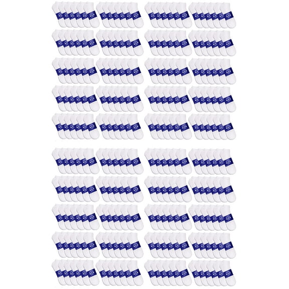 300 Pairs Mens & Womens Low Cut Ankle Socks, Cotton, Cheapest Ankle Sock, Donation Homeless, Lightweight Bulk Case Wholesale (300 Pairs Mens White)