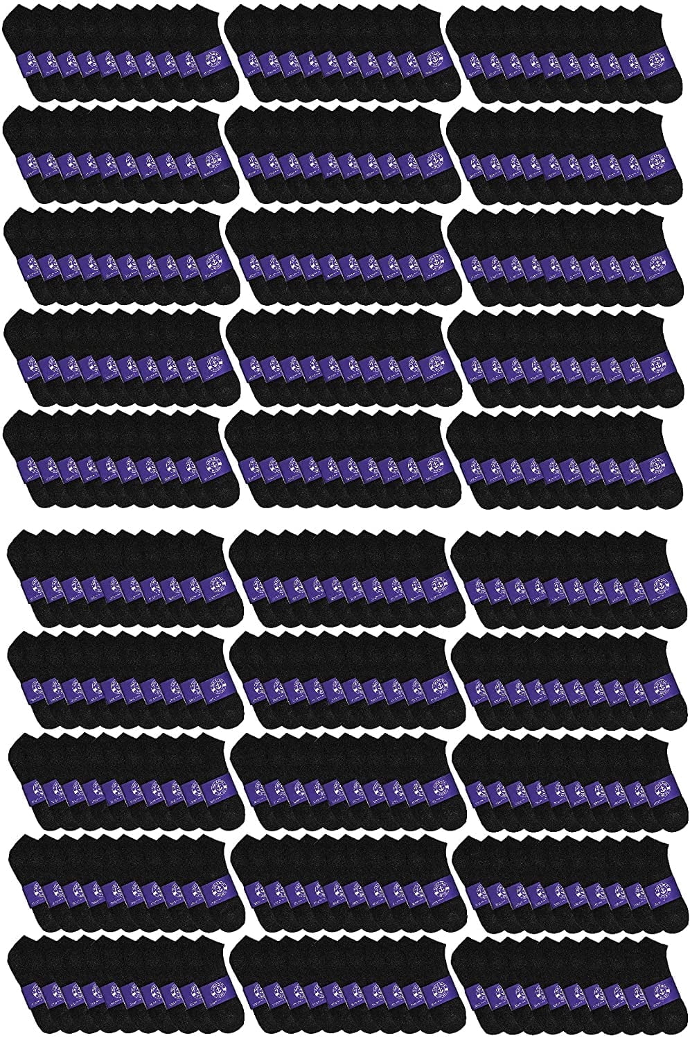 300 Pairs Mens & Womens Low Cut Ankle Socks, Cotton, Sock, Donation Homeless, Lightweight Bulk Case Wholesale (300 Pairs Womens Black)