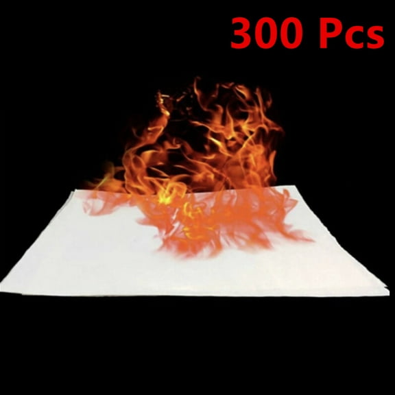 300 Pcs 10*10cm Fire Paper Flash Flame Paper Fire Paper Magic Props Effect