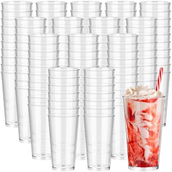 300 Pcs 3 oz Mini Dessert Cups Plastic Appetizer Cups Tall Round Clear Dessert Shooter Disposable Parfait Serving Cups Bowl for Tasting Party Puddings Ice Cream Wedding Birthday Party