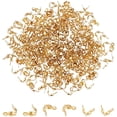 thumbnail image 1 of 300 Pcs 304 Stainless Steel Bead Tips Golden Calotte Ends Open Clamshell Fold-Over Bead Tips Knot Covers End Caps Knots Crimp Findings for Jewelry Making Bracelets Necklaces, 1 of 9