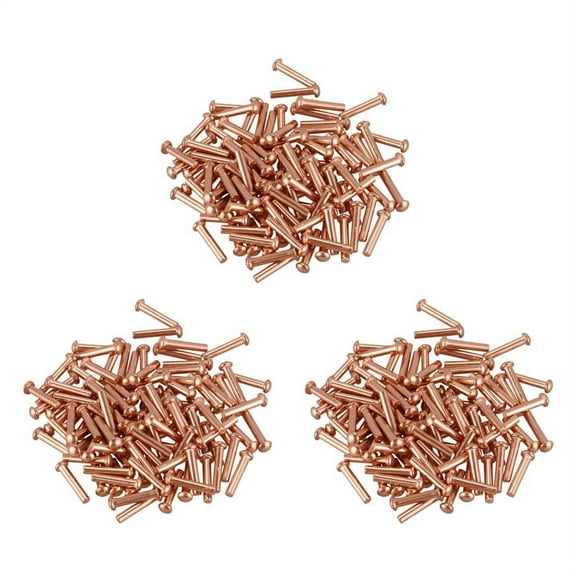 300 Pcs 5/64Inch x 25/64Inch Round Copper Solid Rivets Fasteners