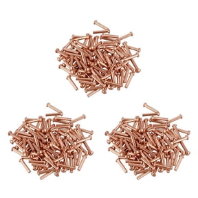 300 Pcs 5/64Inch x 25/64Inch Round Head Copper Solid Rivets Fasteners,300pcs x Copper alloy Solid Rivet,Copper