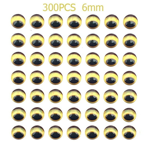 Xuanqin 300 Pcs 6mm Snake Pupil Red 3D Holographic Fishing Lure Eyes Fly Tying DIY, for Outdoor Sports
