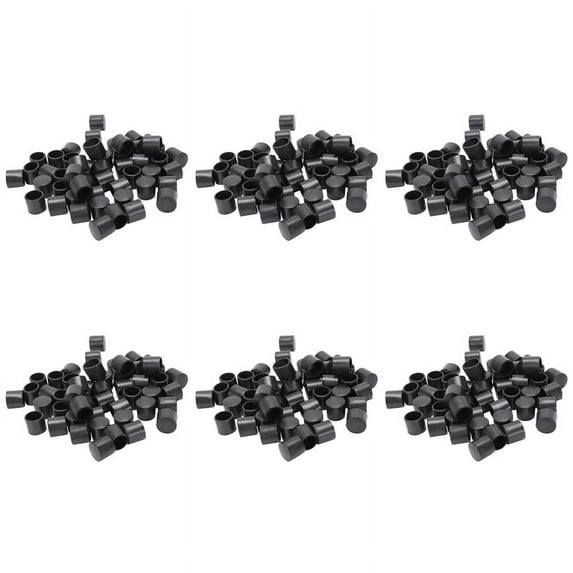 300 Pcs Black Rubber PVC Flexible Round End Cap Round 12mm Foot Cover