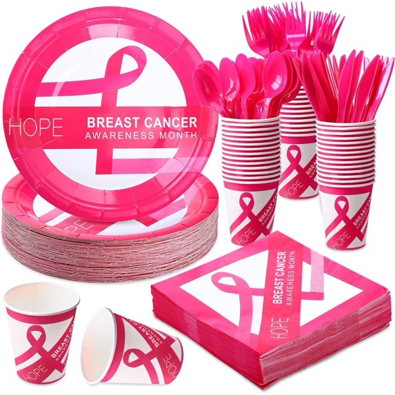 119 Pcs Breast Cancer Awareness Party Decorations - Pink & White Balloon Garland Arch Kit With Backdrop For October Events