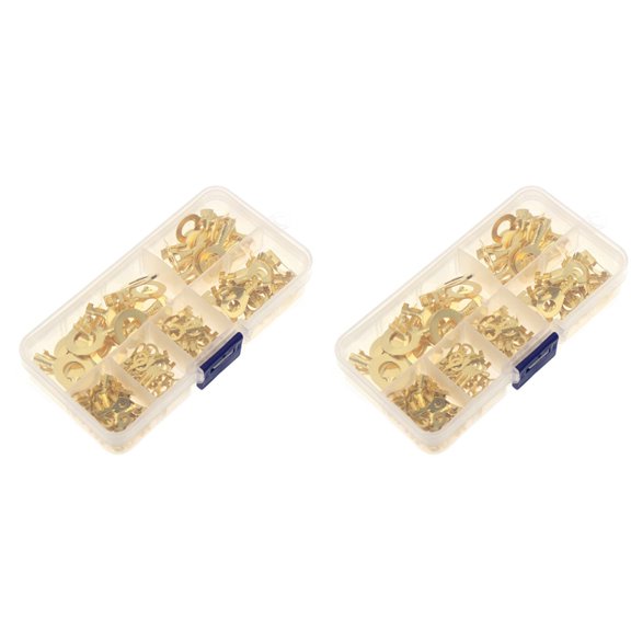 300 Pcs Cable Ring Terminal Ring Cable Lugs Copper Lugs Ring Terminals Connectors Brass Crimp Cable Wire Terminals